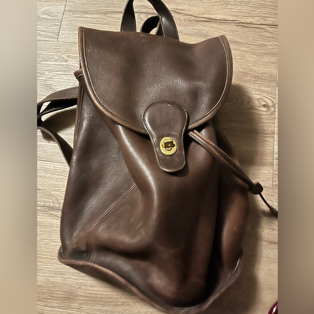 Vintage Coach Brown Leather Backpack in like new condition
